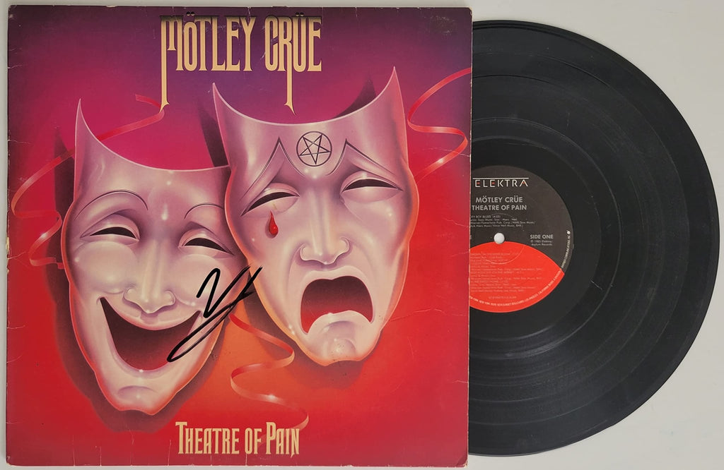 Vince Neil signed Motley Crue Theatre of Pain album vinyl record COA exact proof star
