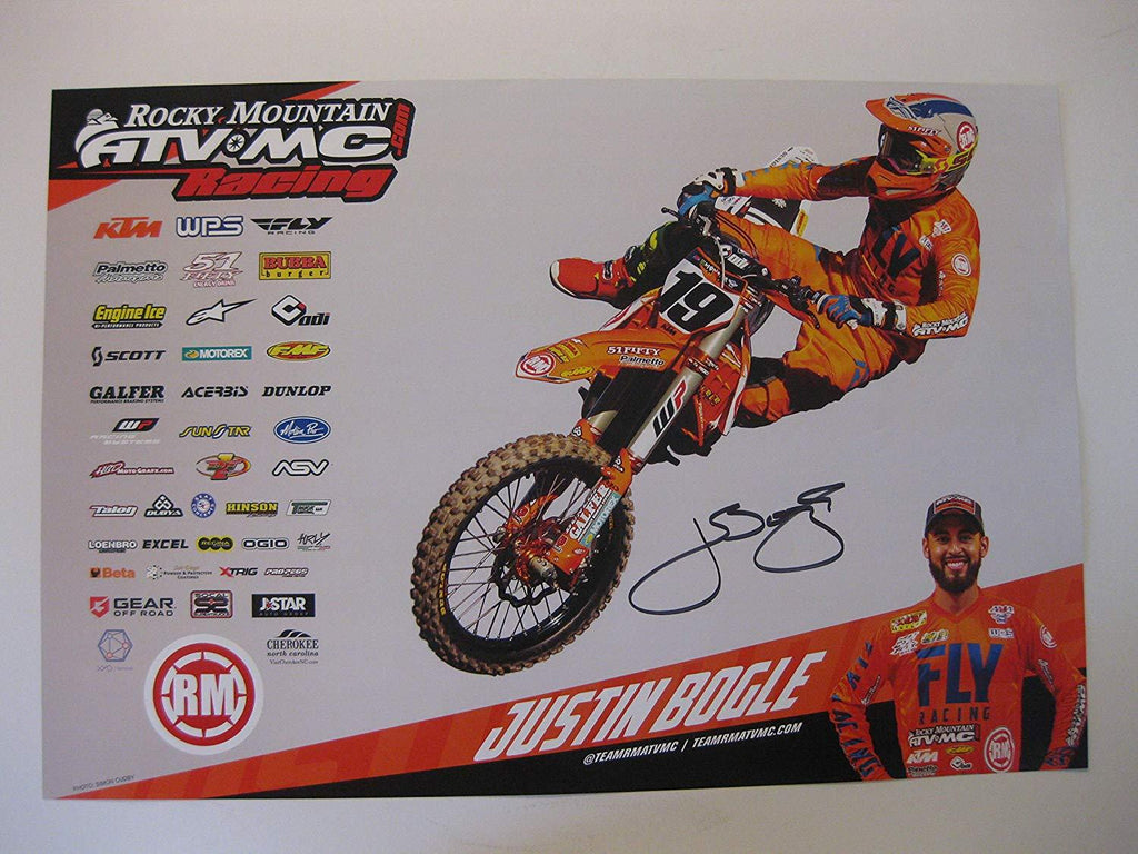Justin Bogle, supercross, motocross, signed, autographed, 12x18 Poster, COA.