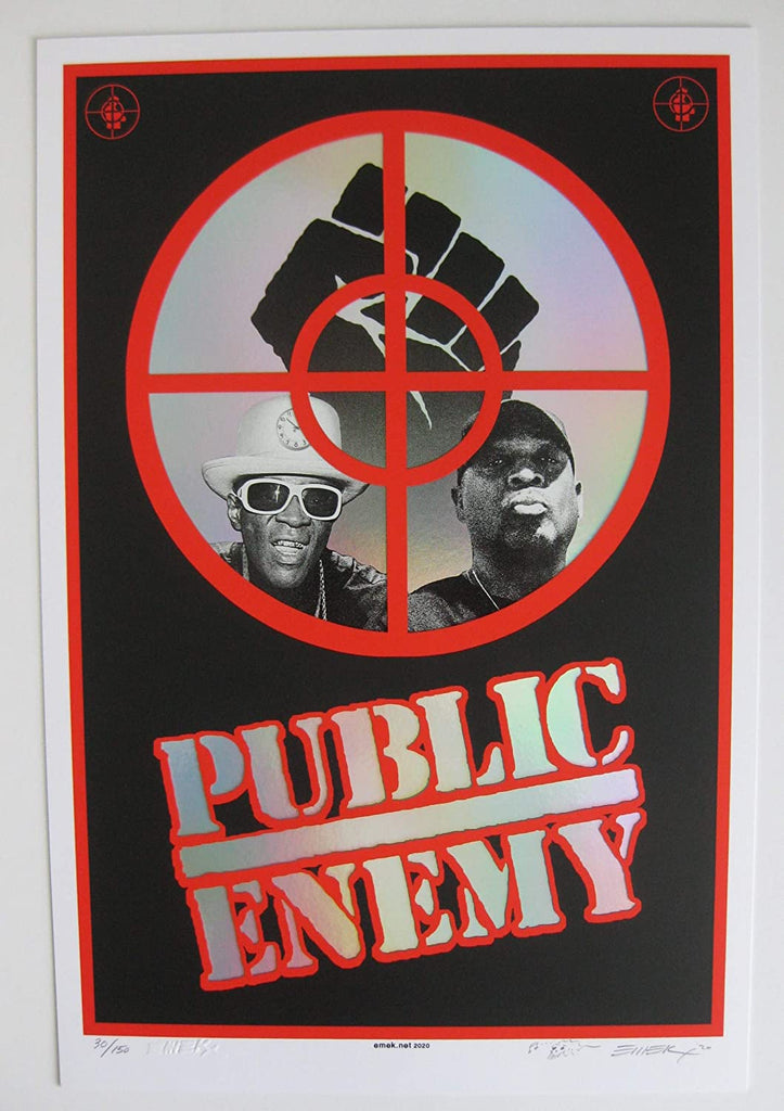Public Enemy 2020 12x18 Emek poster foil with no date The Terrordome #30 of 150 STAR