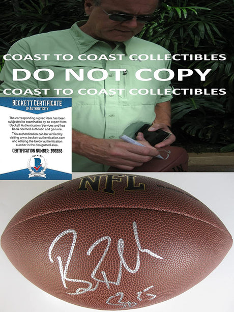 Brian Billick Baltimore Ravens signed autographed NFL football proof Beckett COA