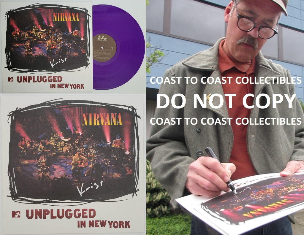 Krist Novoselic signed Nirvana Unplugged album, vinyl COA proof autographed STAR