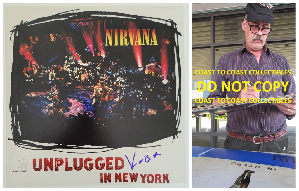 Krist Novoselic signed Nirvana Unplugged 12x12 album photo COA proof autographed