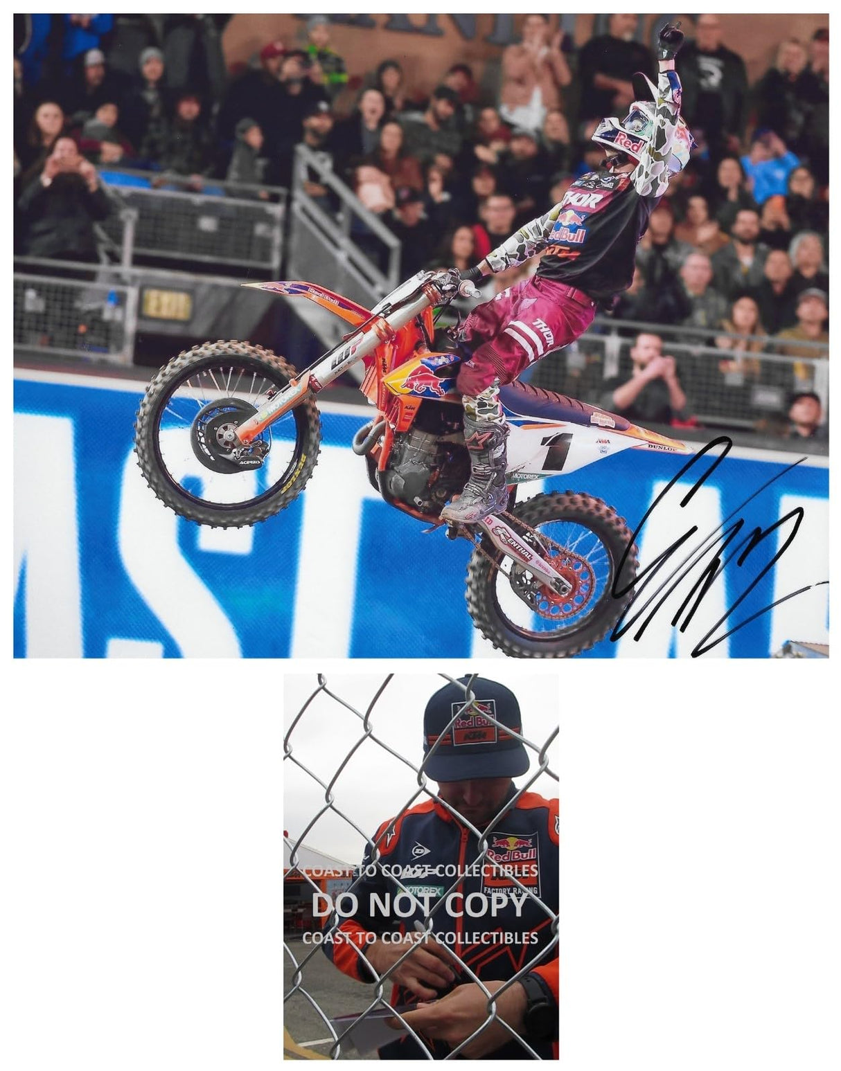 Cooper Webb Supercross Motocross Signed 8x10 Photo COA Proof Autographed.