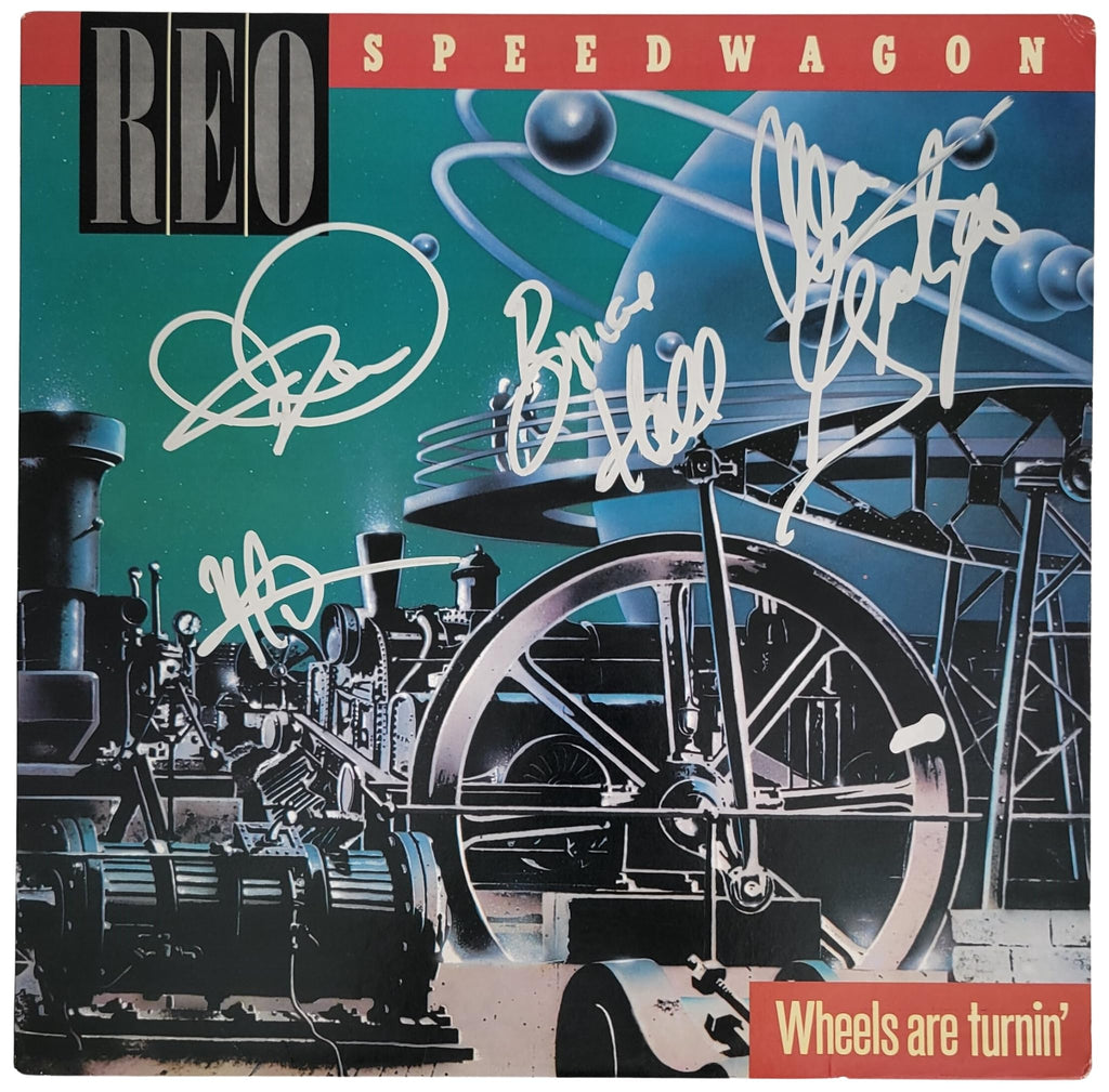 REO Speedwagon Signed Wheels Are Turnin Album Proof COA Autographed Vinyl Record