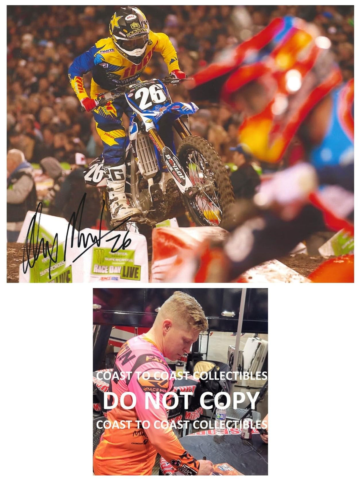 Alex Martin motocross supercross signed 8x10 photo COA proof racer autographed.