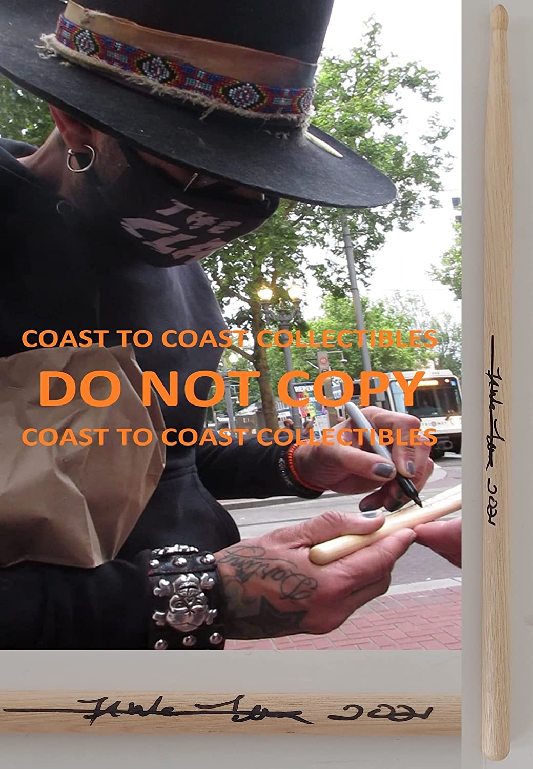 Frank Ferrer Gun N Roses drummer signed autographed Drumstick COA exact proof STAR