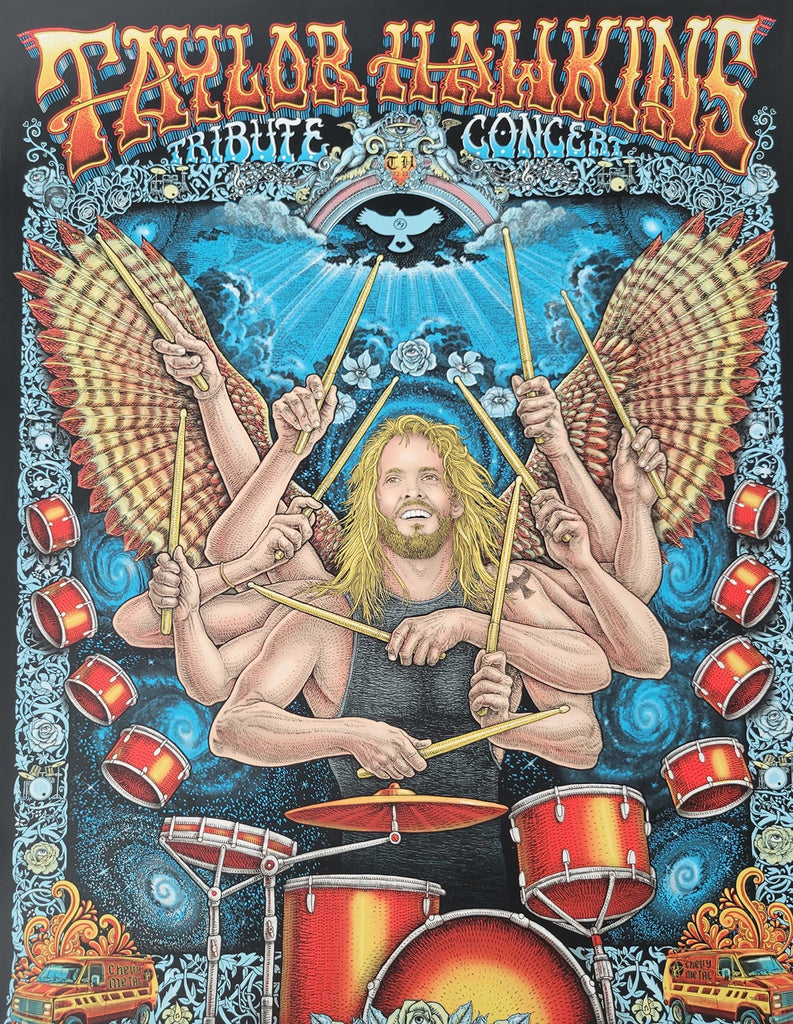 Taylor Hawkins Los Angeles Forum Tribute Concert Poster #995/1350 Foo Fighters STAR