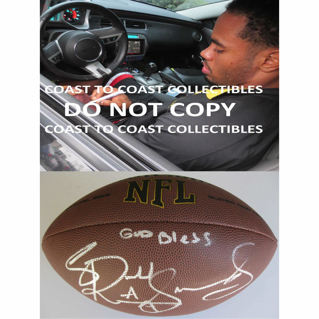 Rashad Jennings, New York Giants, Oakland Raiders, Liberty, Signed, Autographed, NFL Football, a COA with the Proof Photo of Rashad Signing the Football Will Be Included