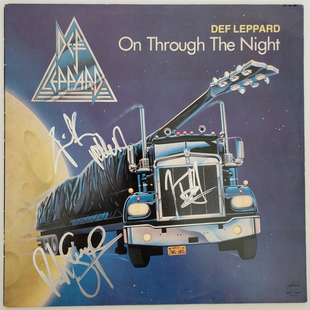 Def Leppard signed On Through the Night album COA exact proof Elliott,Allen,Savage STAR