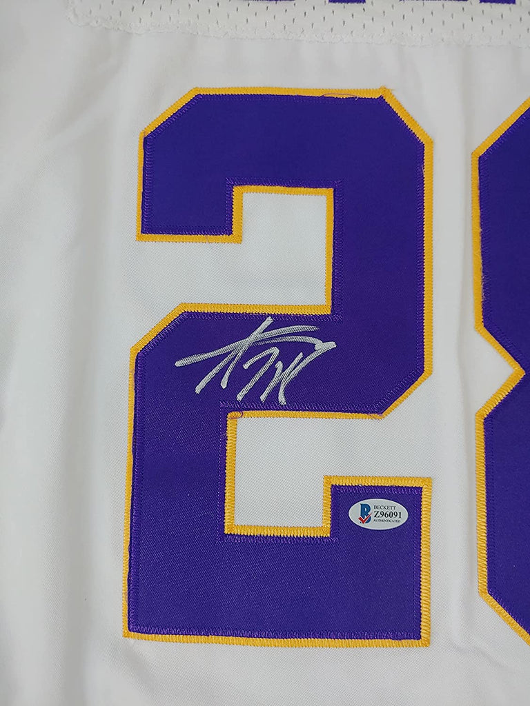 Adrian Peterson signed Minnesota Vikings football jersey proof Beckett COA autographed