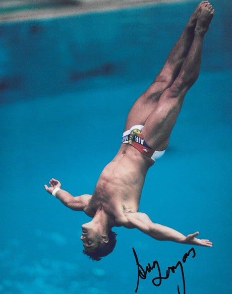 Greg Louganis USA Olympic Driver signed 8x10 Photo proof COA autographed