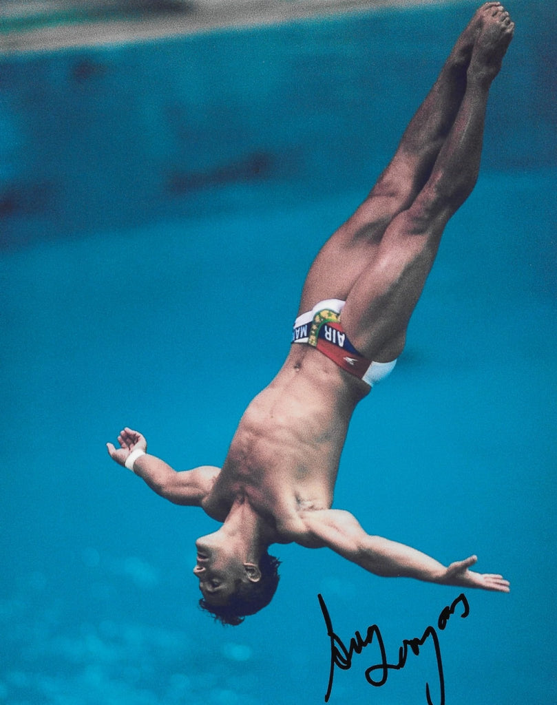 Greg Louganis USA Olympic Driver signed 8x10 Photo proof COA autographed