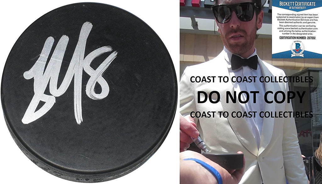 James Neal Oilers Flames Knights Penguins signed Hockey Puck proof Beckett COA