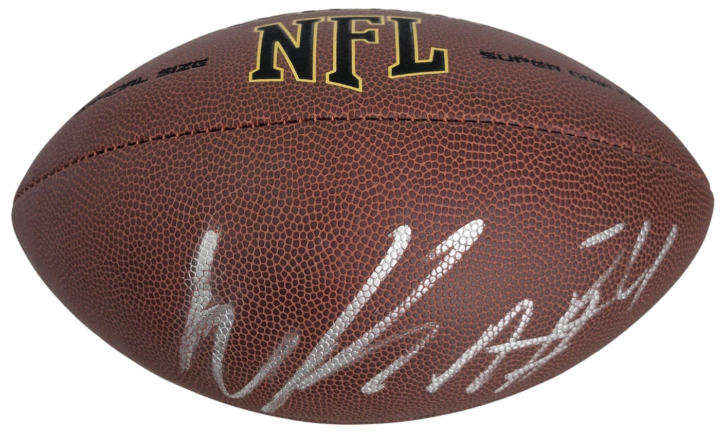 Marcus Peters Raiders signed NFL football proof COA KC Chiefs Ravens