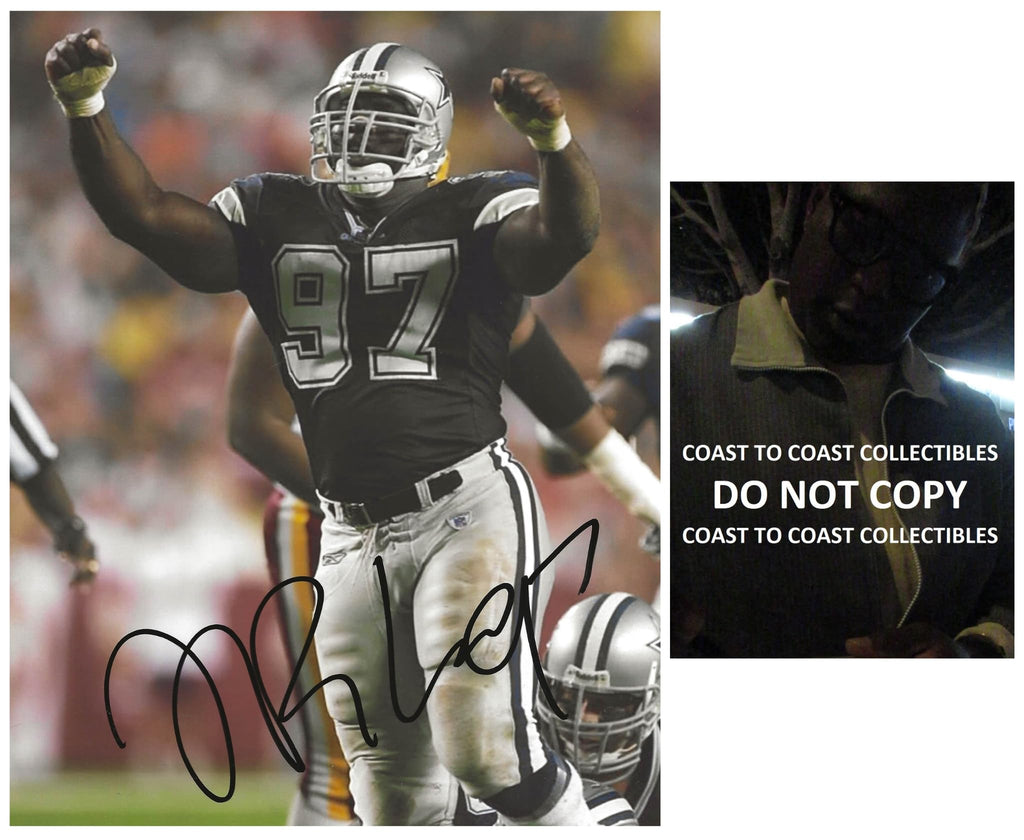 La'Roi Glover signed Dallas Cowboys football 8x10 photo Proof COA autographed