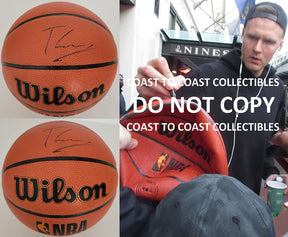 Kristaps Porzingis Mavericks NY Knicks signed NBA Basketball proof Beckett COA autograph