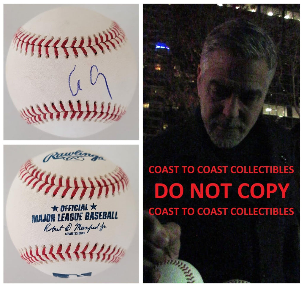 George Clooney signed MLB Baseball COA Proof autographed Actor Ocean's Eleven STAR