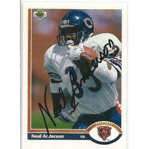 1991, Neal Anderson, Chicago Bears, Signed, Autographed, Upper Deck Football Card, Card # 244,