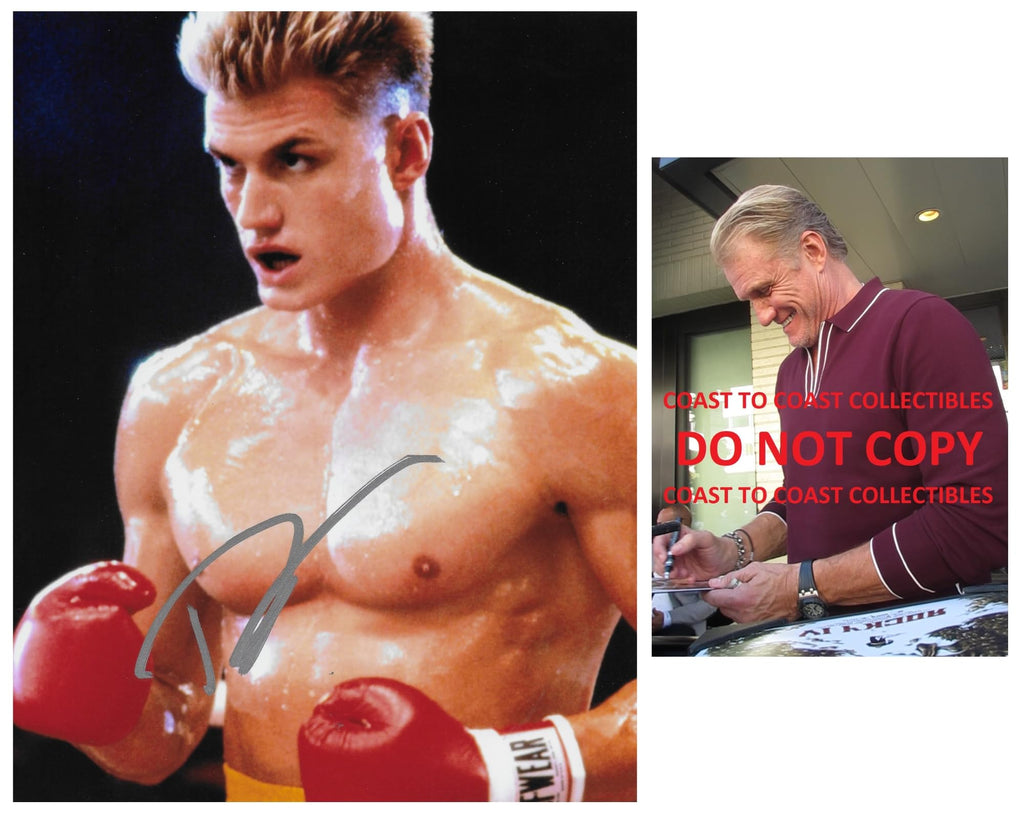 Dolph Lundgren signed Rocky IV Ivan Drago 8x10 photo COA Proof autographed STAR