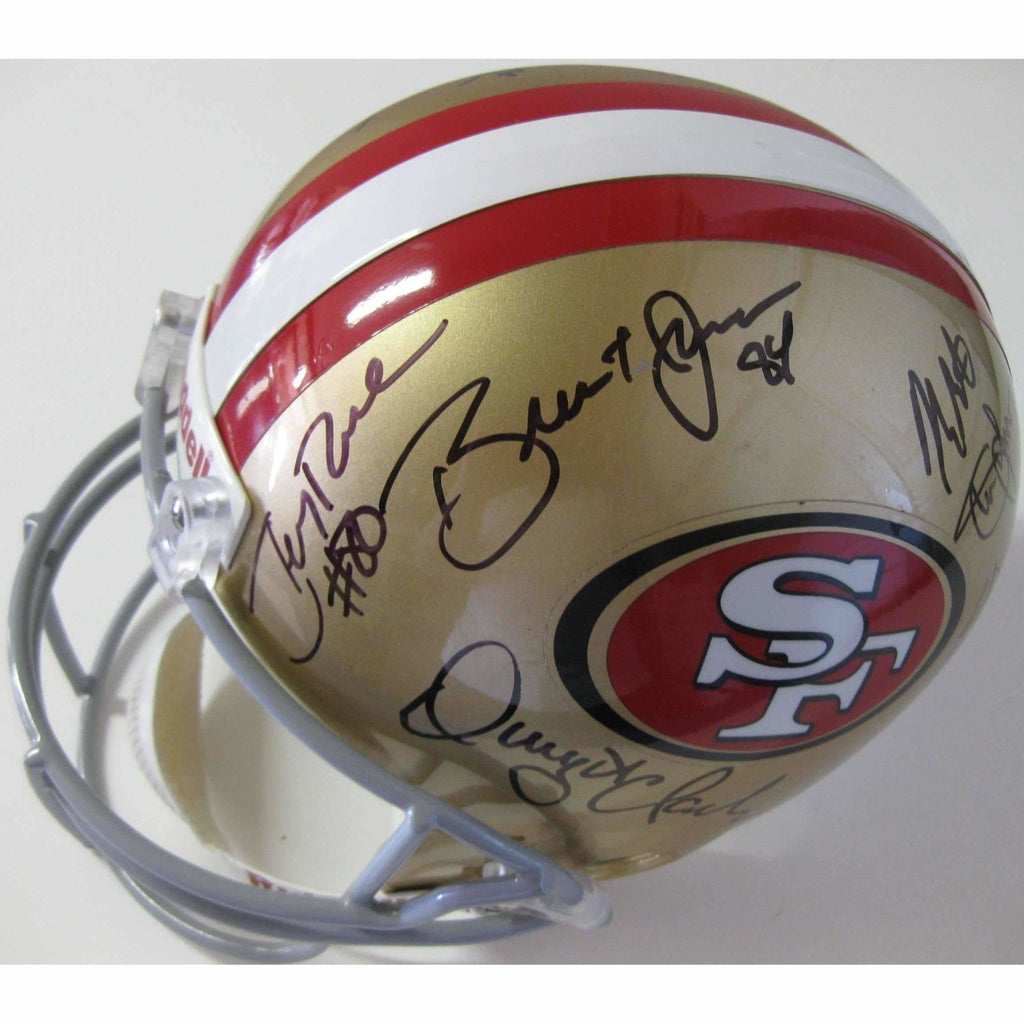 San Francisco 49ers, Legends, Signed, Autographed, Riddell Full Size Helmet, a COA with the Proof Photos of the 49ers Legends Signing the Helmet Will Be Included