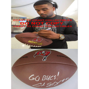 Austin Seferian-Jenkins Tampa Bay Buccaneers signed, autographed logo football - COA and proof
