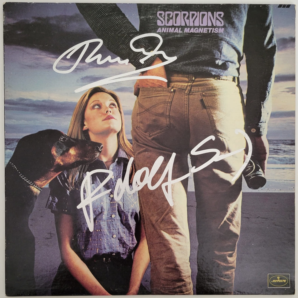Klaus Meine Rudolf Schenker signed Scorpions Animal Magnetism album COA proof star