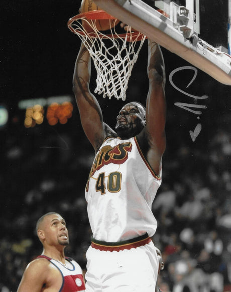 Shawn Kemp signed Seattle Supersonics Basketball 8x10 photo COA proof autographed,