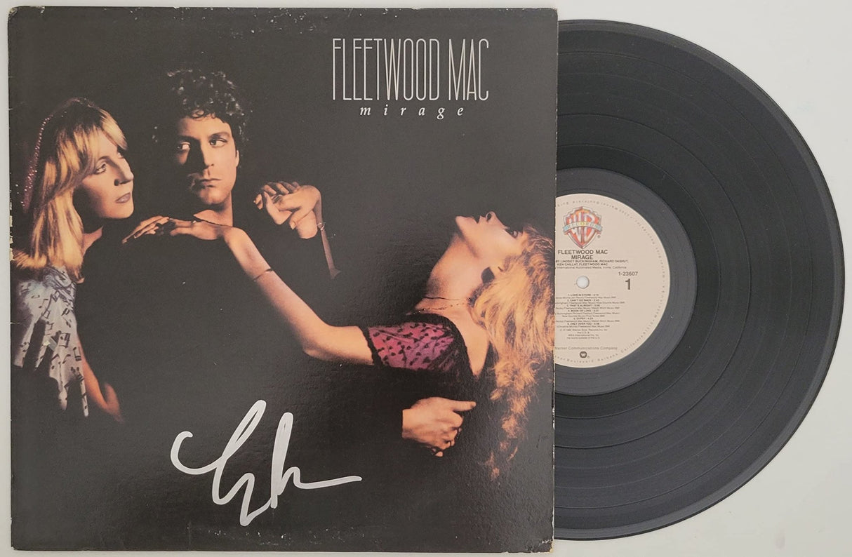 Lindsey Buckingham signed Fleetwood Mac Mirage album vinyl COA proof autographed STAR