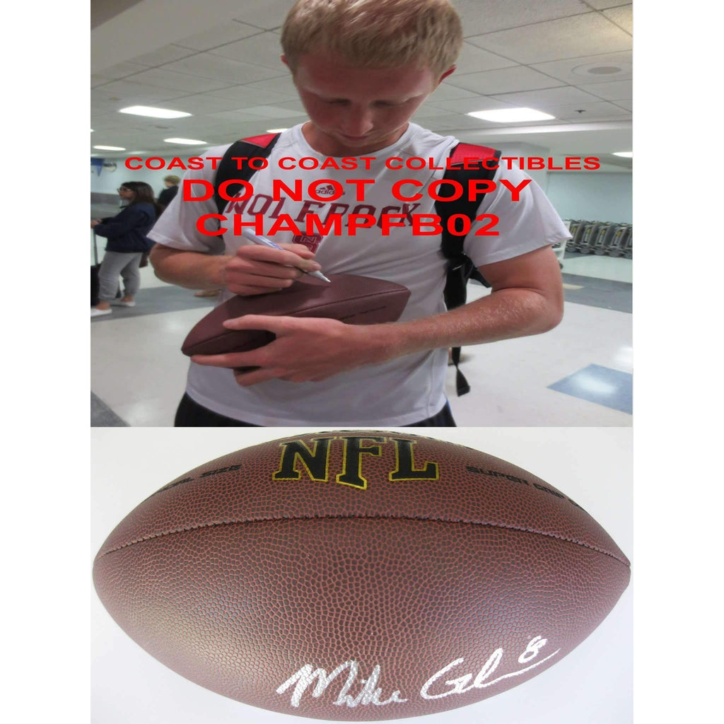 Mike Glennon, Chicago Bears, Tampa Bay Buccaneers, Bucs, NC State, Signed, Autographed, NFL Football, a COA with the Proof Photo of Mike Signing Will Be Included