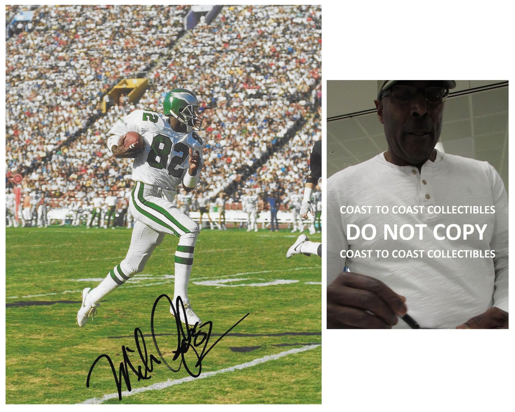 Mike Quick signed Philadelphia Eagles football 8x10 photo COA autographed