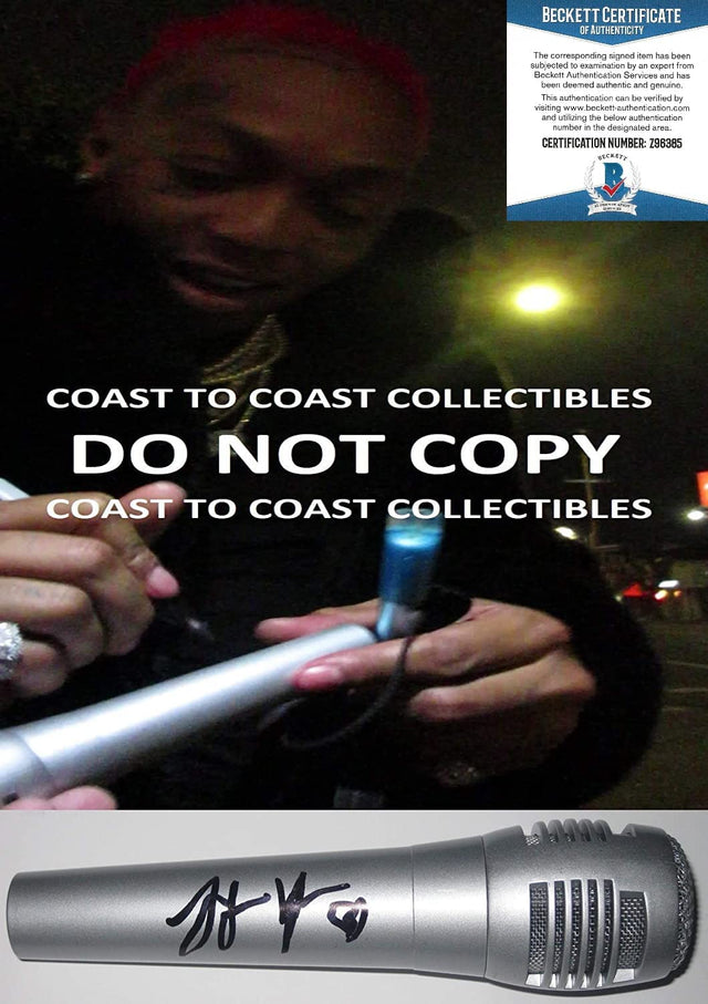 Tyla Yaweh rapper songwriter signed microphone proof Beckett COA autographed mic STAR