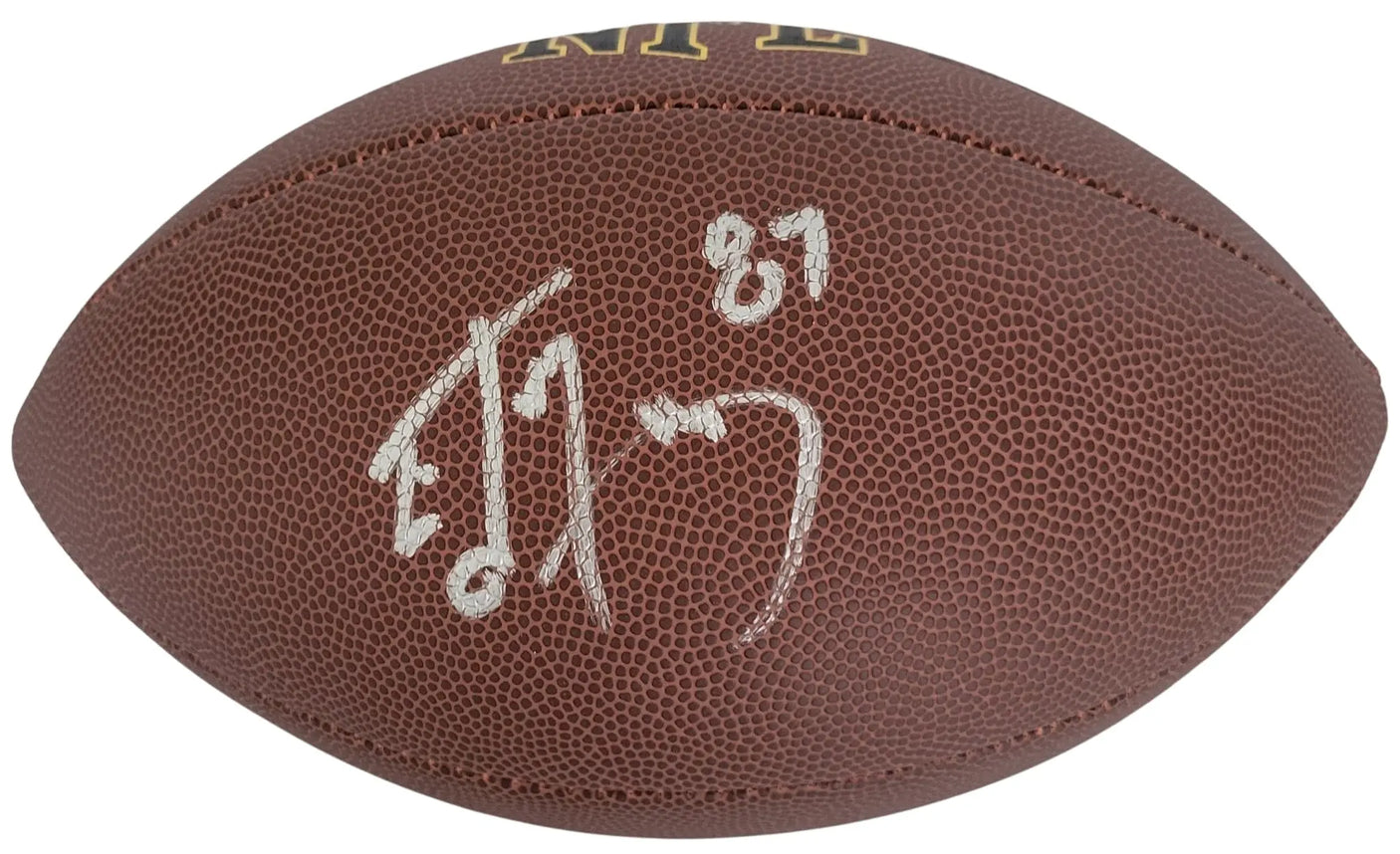 Ed McCaffrey Signed Football Proof COA Autographed Denver Broncos 49ers Stanford