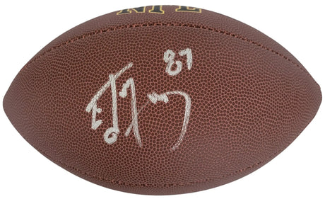 Ed McCaffrey Signed Football Proof COA Autographed Denver Broncos 49ers Stanford