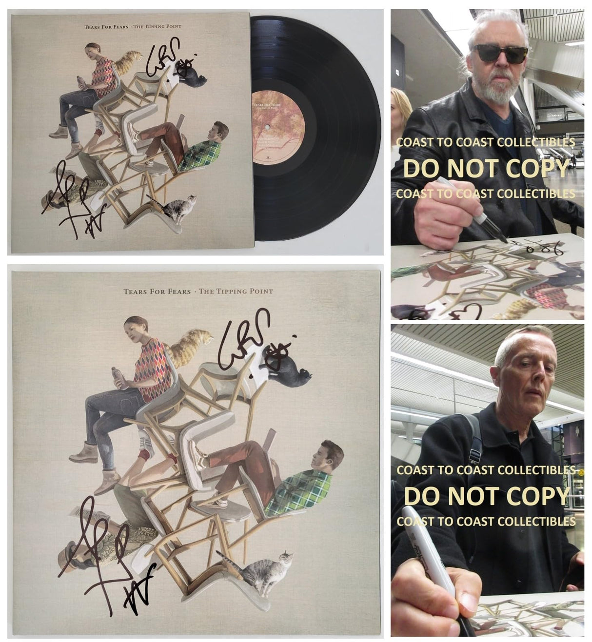 Smith & Orzabal signed Tears for Fears The Tipping Point album COA proof STAR