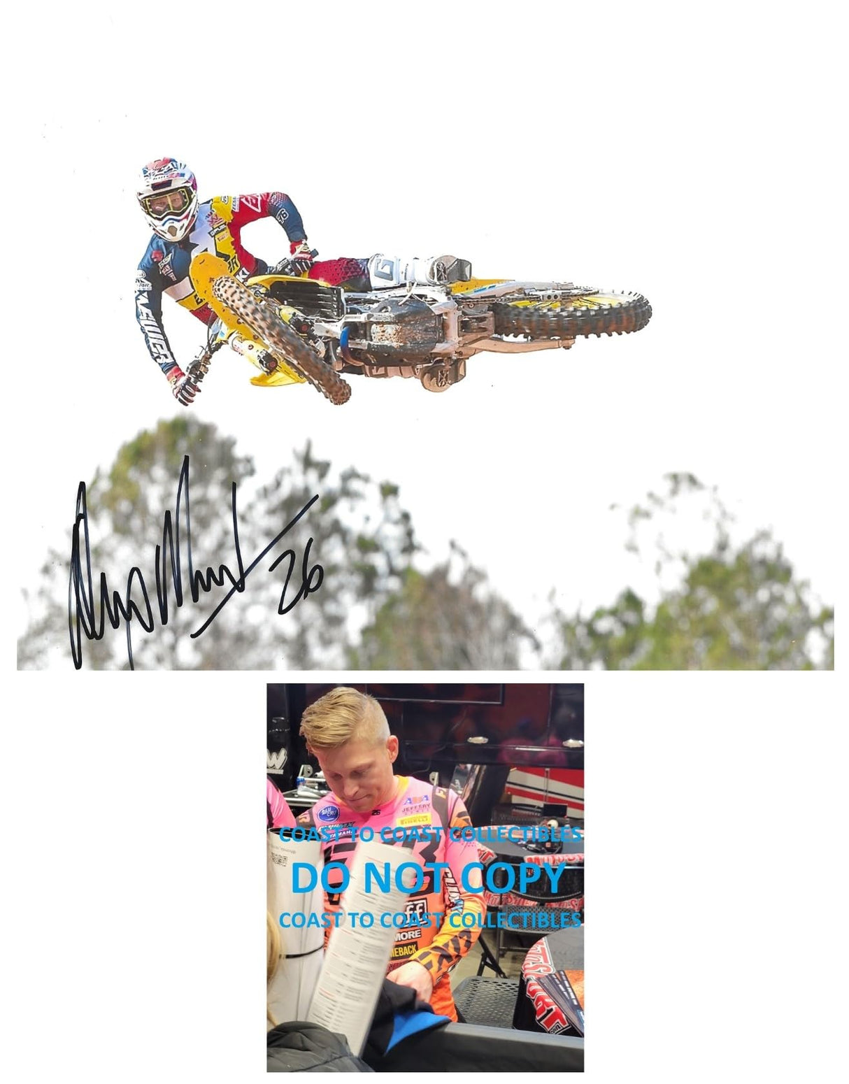 Alex Martin motocross supercross signed 8x10 photo COA proof racer autographed