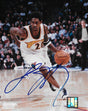 Larry Hughes signed Golden State Warriors basketball 8x10 photo COA