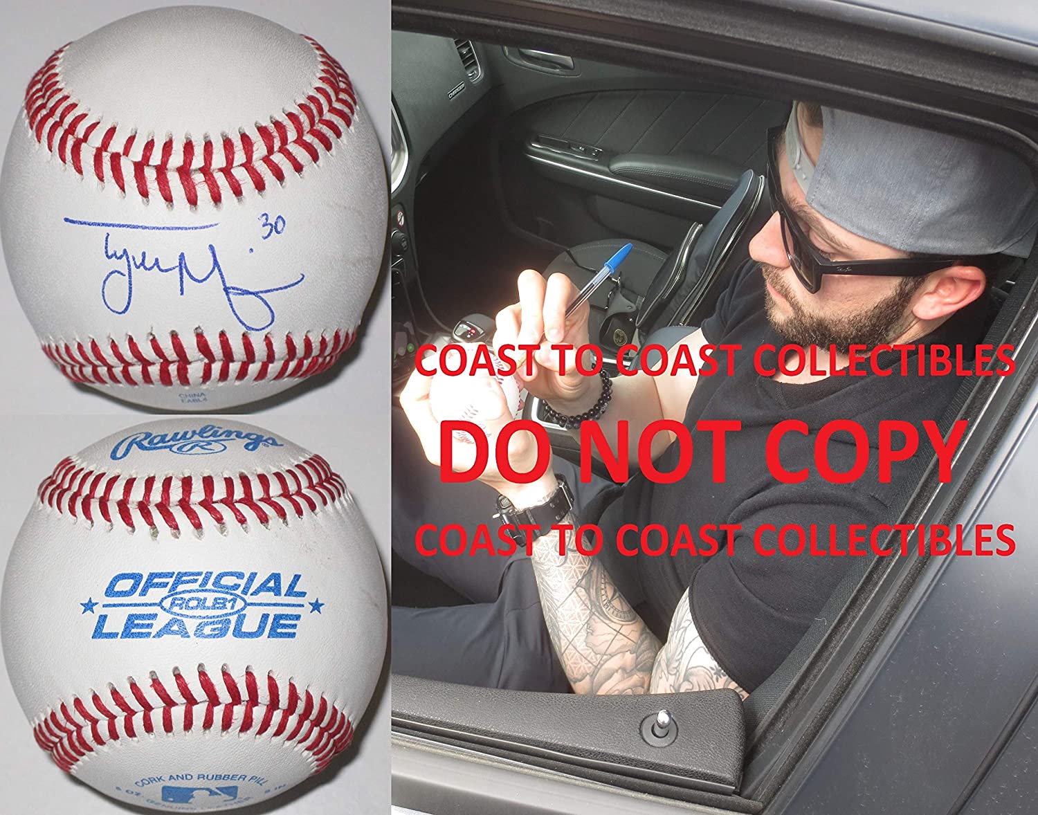 Tyler Naquin Cleveland Indians signed autographed baseball COA with exact proof