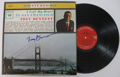 Tony Bennett signed I left my heart in SF album vinyl record proof Beckett COA autograph STAR