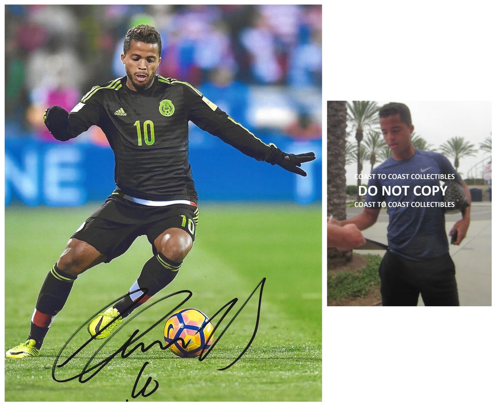 Giovani Dos Santos signed Los Angeles Galaxy soccer 8x10 Photo COA proof autographed