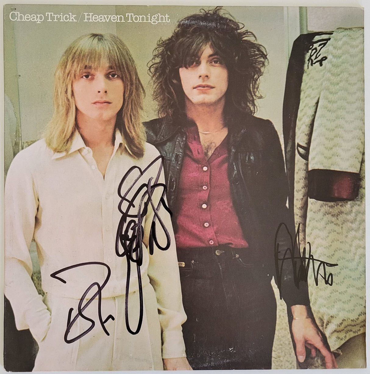Cheap Trick band signed Heaven Tonight album COA proof Robin Zander,Rick Nielsen,Tom Peterson star