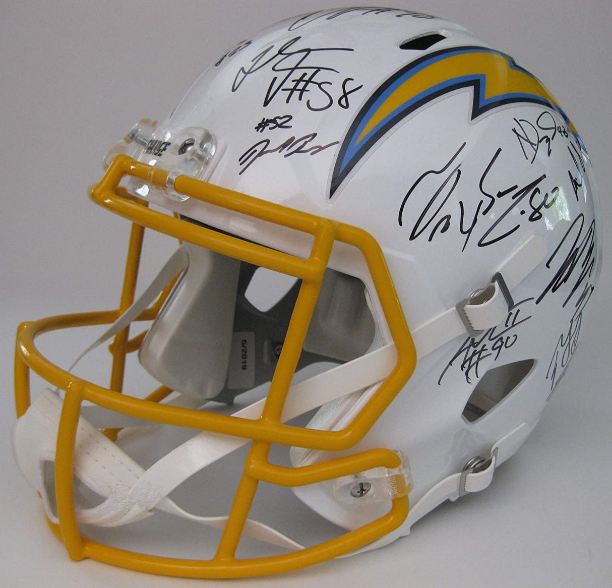 2019 Los Angeles Chargers team signed full size speed football helmet COA proof