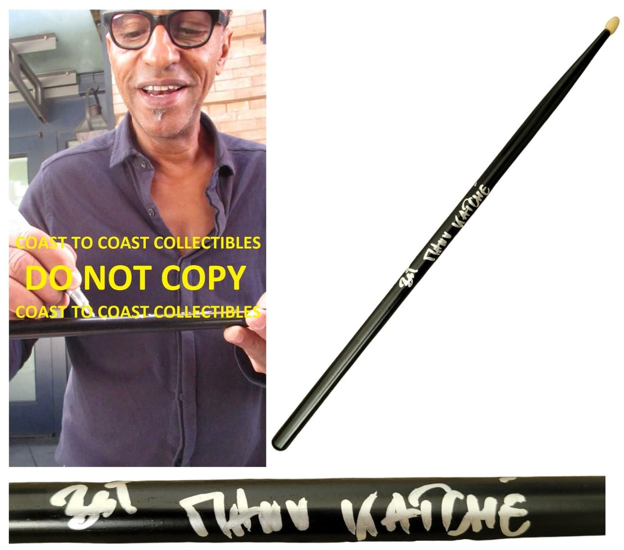 Manu Katche Signed Autographed Drumstick COA Proof Sing & Peter Gabriel Drummer.