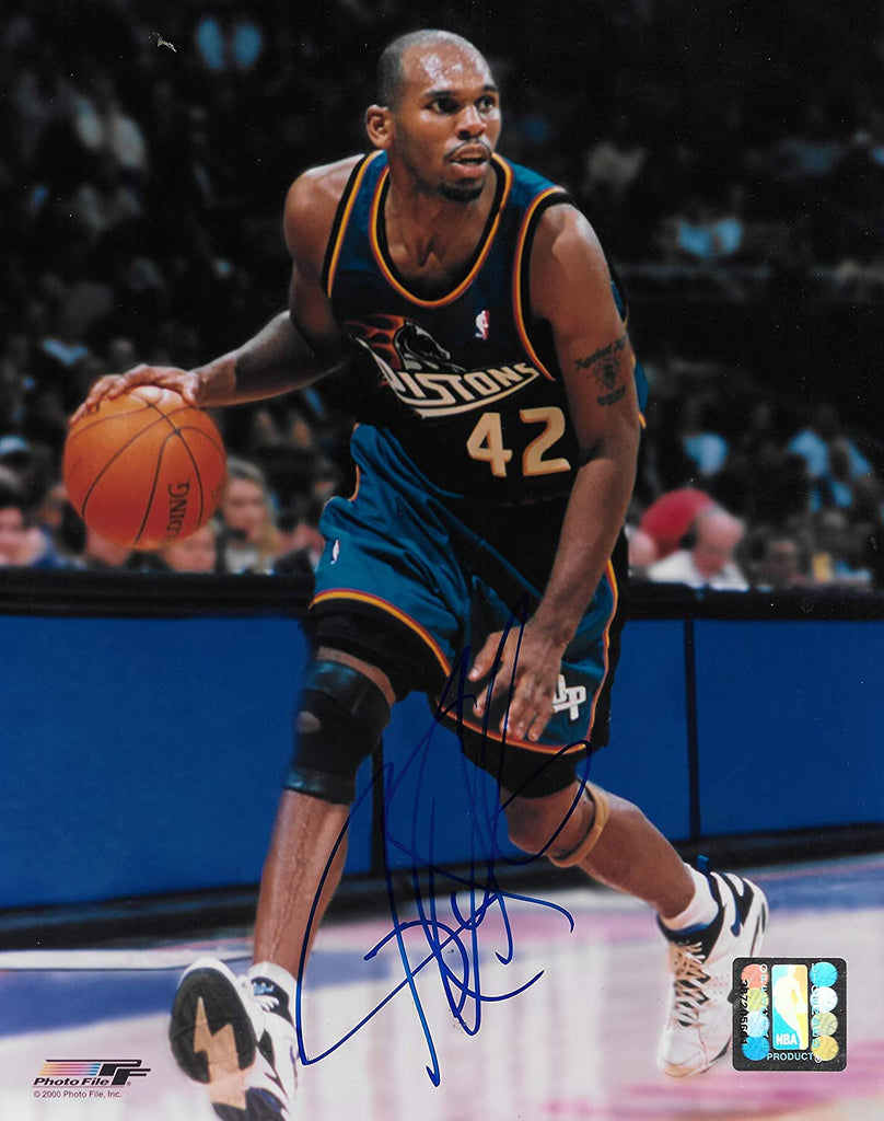 Jerry Stackhouse signed Detroit Pistons basketball 8x10 photo COA