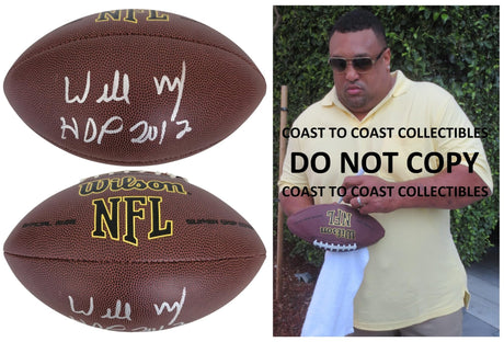 Willie Roaf New Orleans Saints Signed Football Proof Beckett COA Autographed