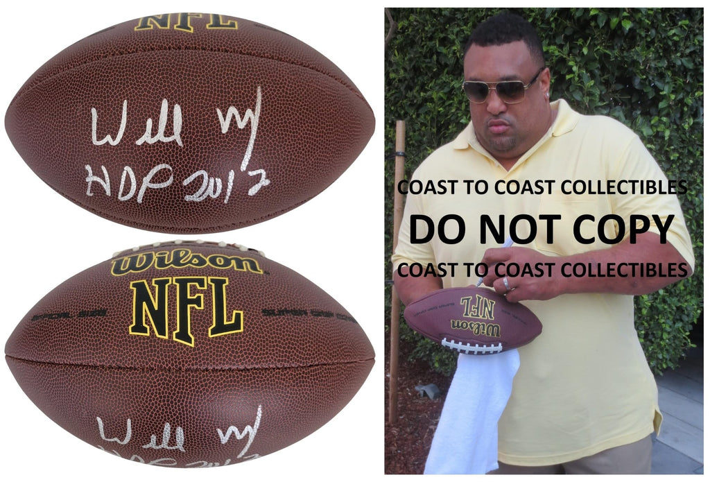 Willie Roaf New Orleans Saints Signed Football Proof Beckett COA Autographed
