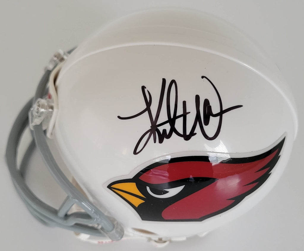 Kurt Warner signed Arizona Cardinals mini football helmet proof Beckett COA autographed