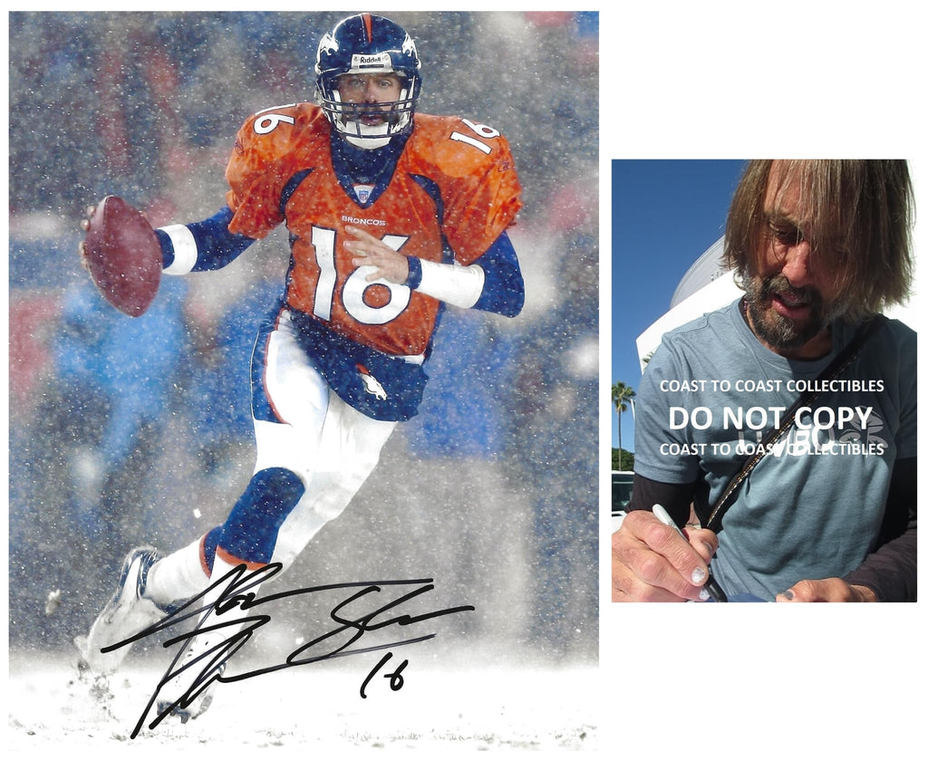 Jake Plummer signed Denver Broncos football 8x10 photo Proof COA autographed
