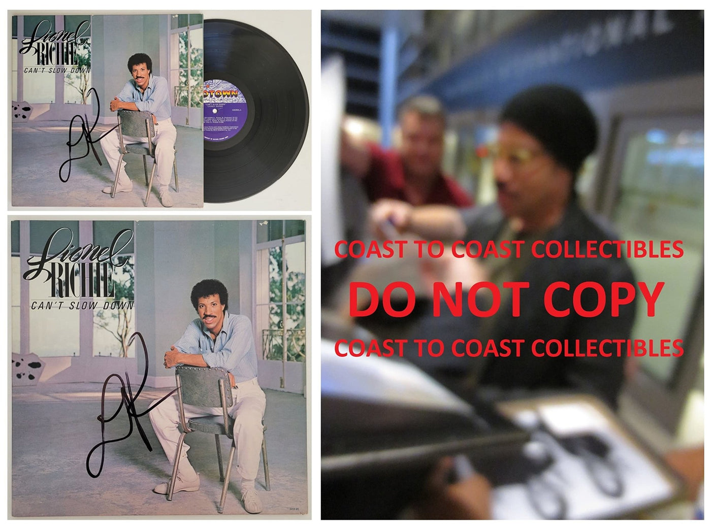 Lionel Richie signed Cant Slow Down album vinyl record COA proof autographed STAR