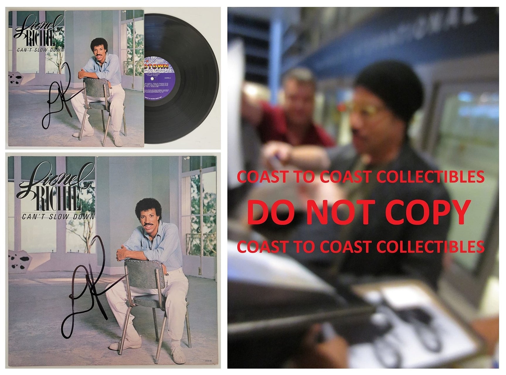 Lionel Richie signed Cant Slow Down album vinyl record COA proof autographed STAR