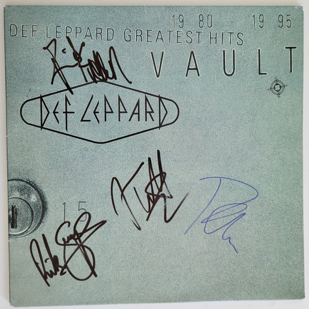 Def Leppard signed Vault album COA exact proof Elliott,Allen,Collen,Savage STAR